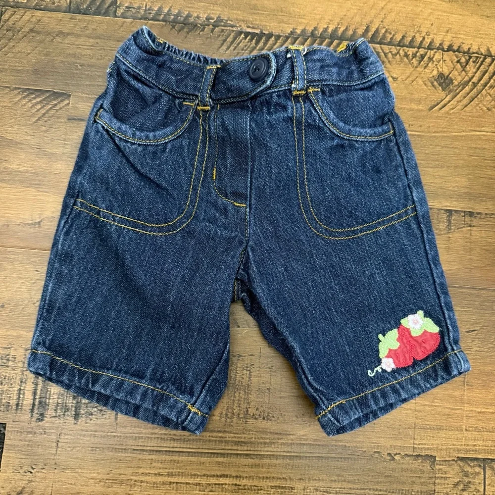 Gymboree Little Strawberry Line Size‎ 3-6 Months Denim Jeans EUC